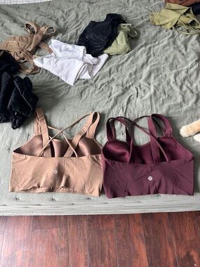 Lululemon Double-Strap Athletic Bras - Taupe & Burgundy